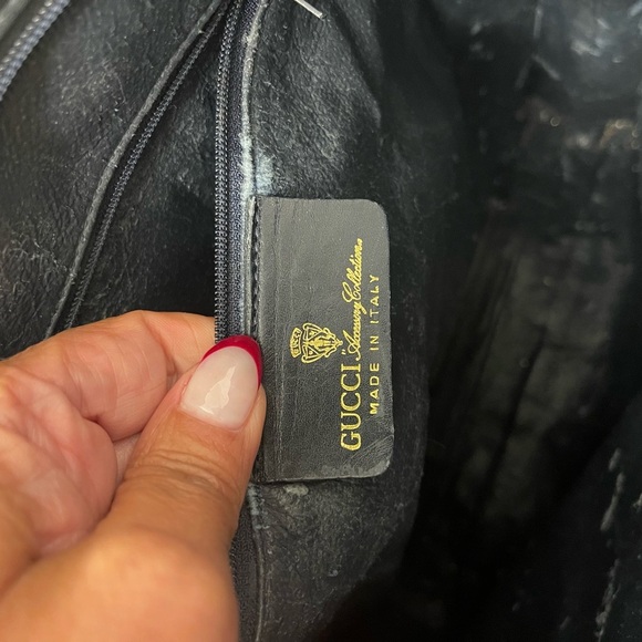 GUGGI MONOGRAM GG LARGE SHOPPER TOTE! Navy red! STUNNING!!!! - Picture 13 of 14